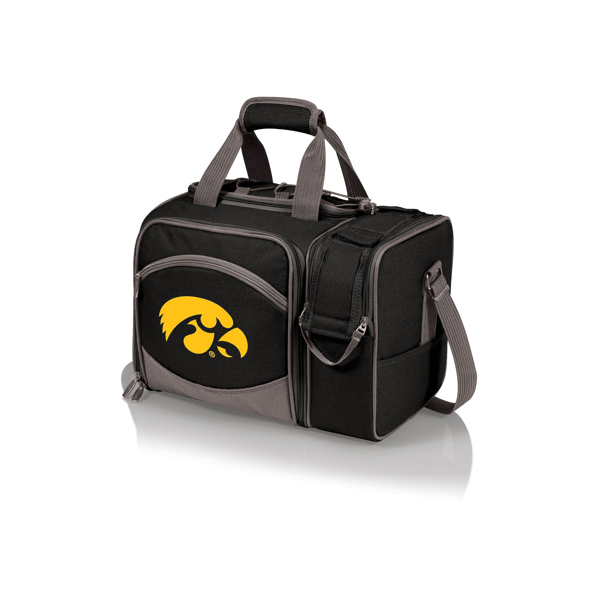 Picnic Time Iowa Hawkeyes Malibu Picnic Basket Cooler Set, Black