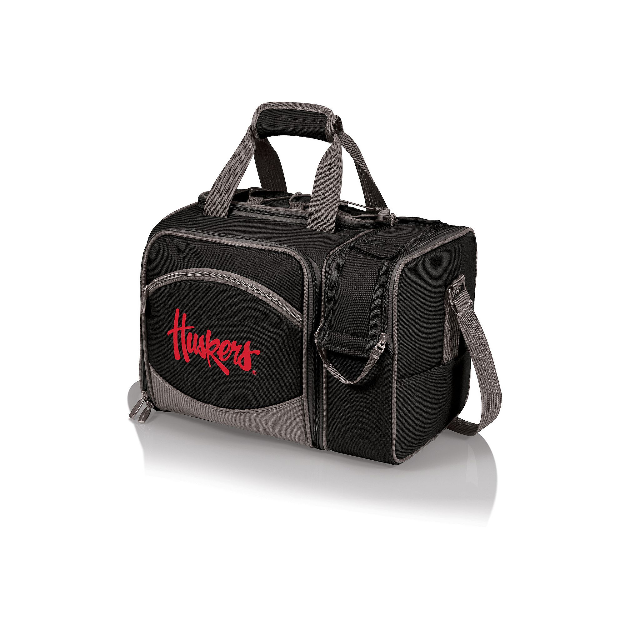 Picnic Time Nebraska Cornhuskers Malibu Picnic Basket Cooler Set, Black