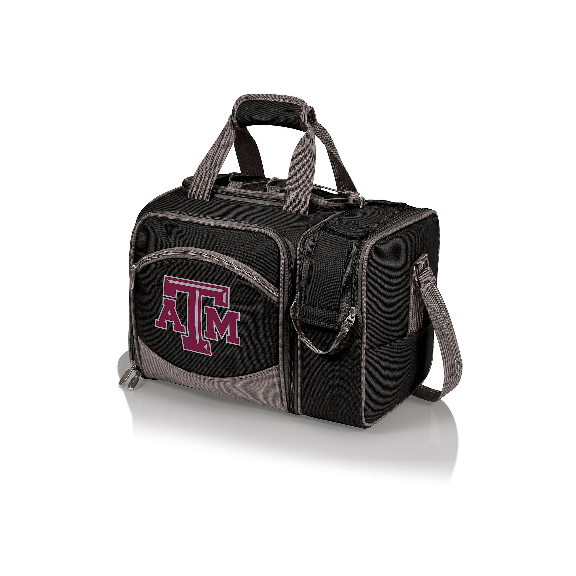 Picnic Time Texas A&M Aggies Malibu Picnic Basket Cooler Set, Black