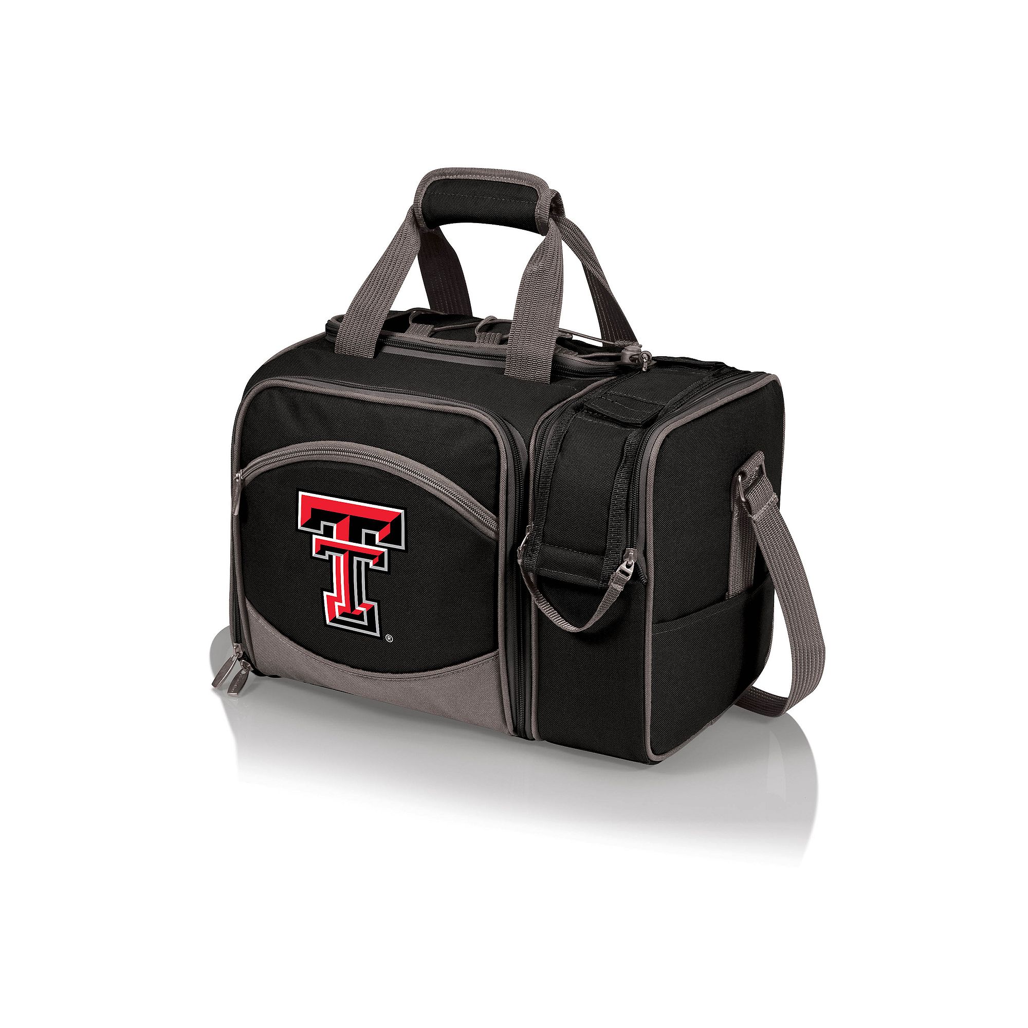 Picnic Time Texas Tech Red Raiders Malibu Picnic Basket Cooler Set, Black