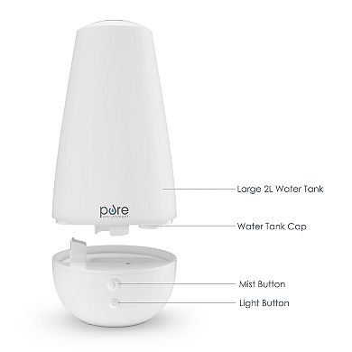 Pure Enrichment PureSpa XL 3-in-1 Humidifier, Mood Light & Essential Oils Diffuser