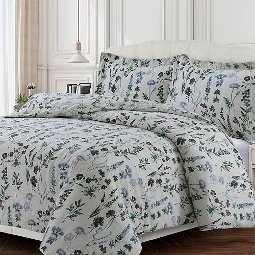Heavyweight Printed Cotton Flannel Duvet Cover Set