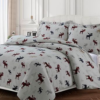 Tribeca Living Heavyweight Printed Flannel Duvet Set