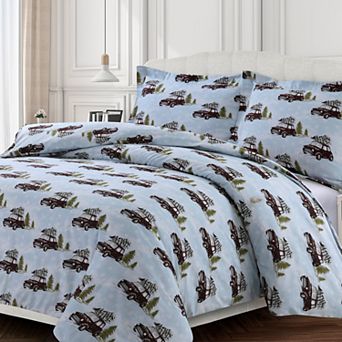 Tribeca Living Heavyweight Printed Flannel Duvet Set