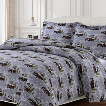 Tribeca Living Heavyweight Printed Flannel Duvet Set