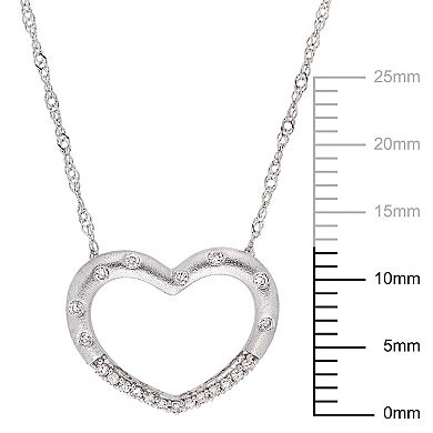 Stella Grace 10k Gold 1/10 Carat T.W. Diamond Heart Necklace