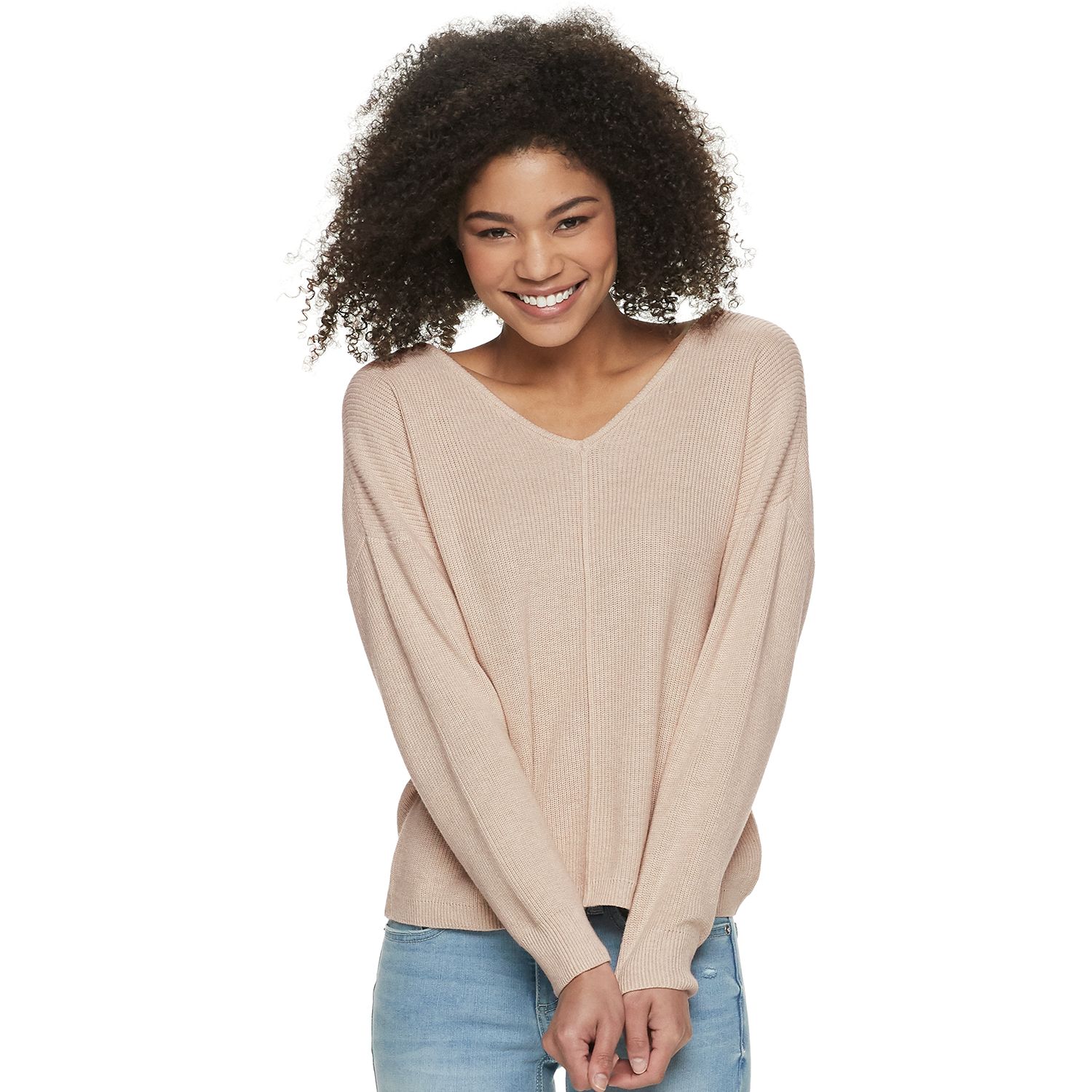 kohls pink sweater