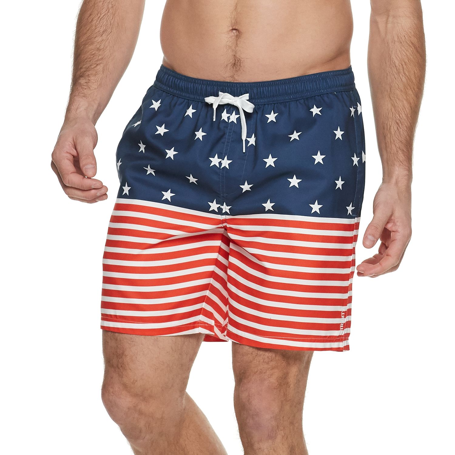 mens stars and stripes swim trunks