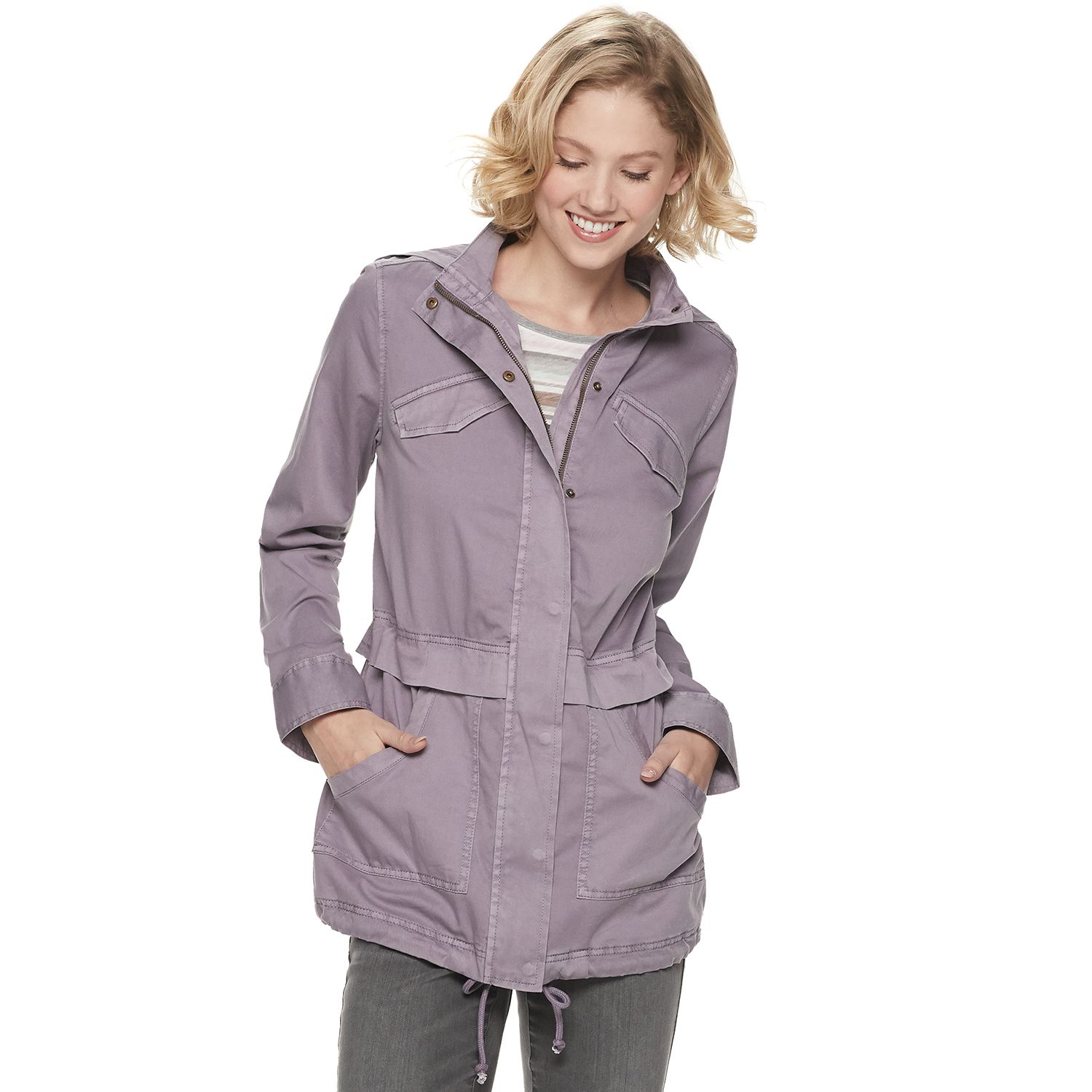 women's hooded anorak utility jacket