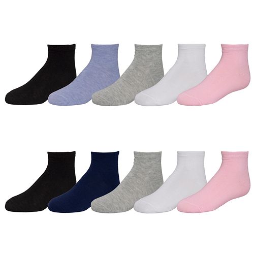 SO® Girls 4-16 10-pack Solid Anklet Socks
