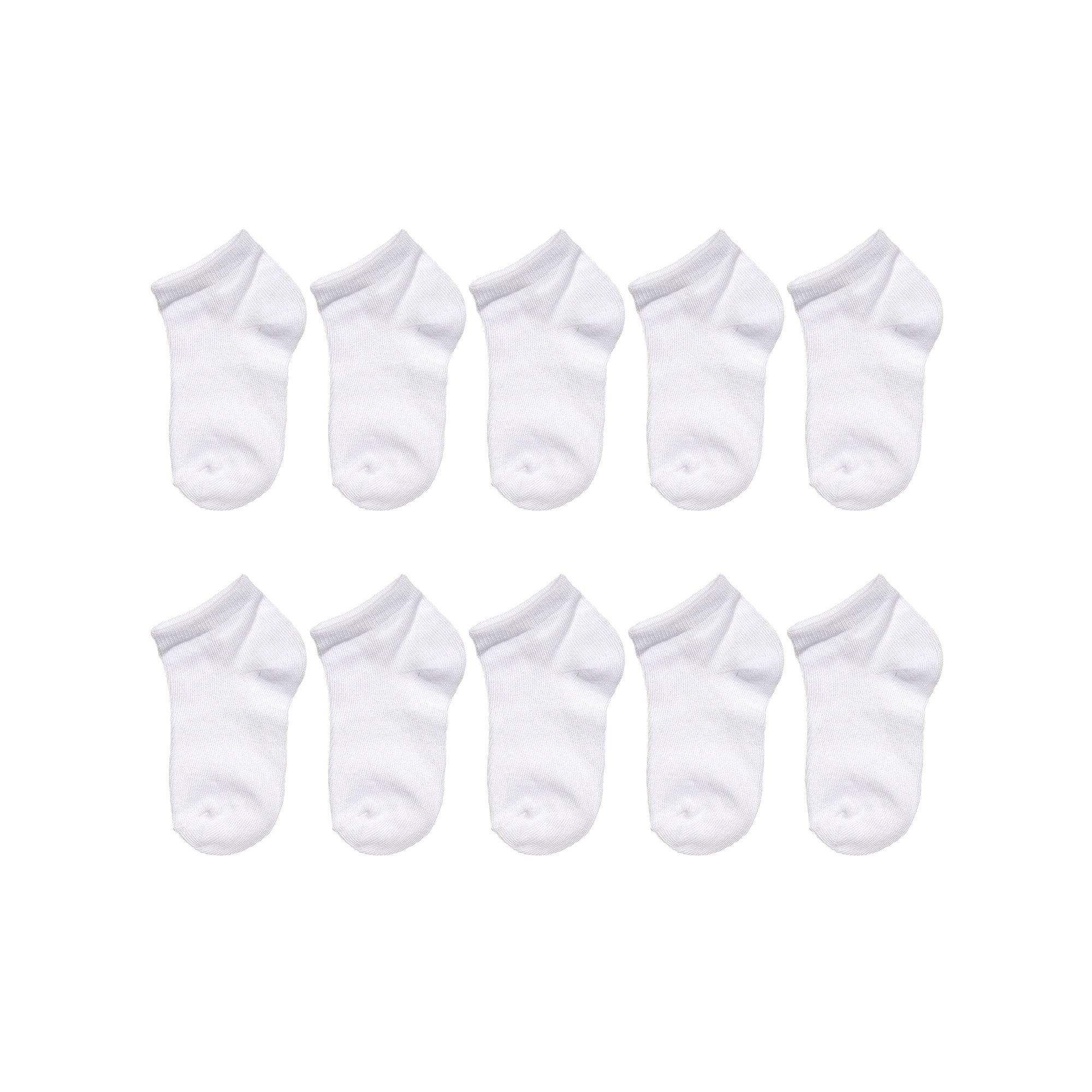 SO® Girls 10-pack Solid Anklet Socks, Girls, Size: 6-7 1/2, White