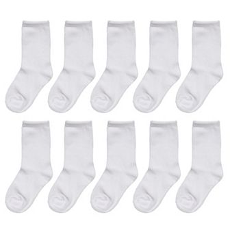 SO® Girls 10-pack Solid Crew Socks