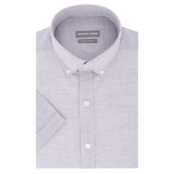 $95 Geoffrey Beene Men Classic-Fit Off-White Wrinkle-Free Dress Shirt 15.5 32/33 