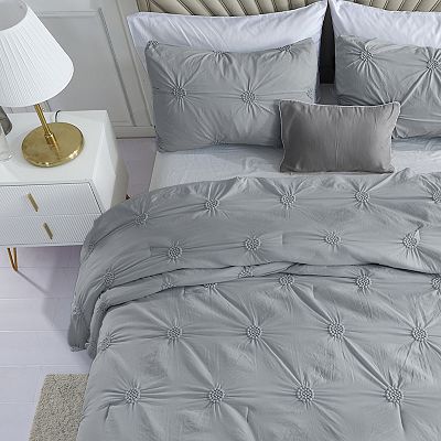 Swift Home Floral Pintuck Comforter Set