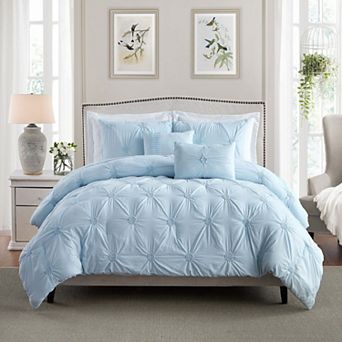 Swift Home Floral Pintuck Comforter Set