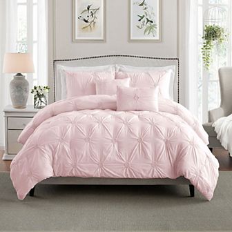 Swift Home Floral Pintuck Comforter Set