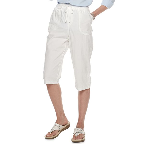 Petite Gloria Vanderbilt Carey Sheeting Pull On Skimmer Capris