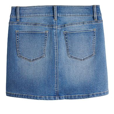 Girls 7-16 & Plus Size SO® Button Jean Skirt