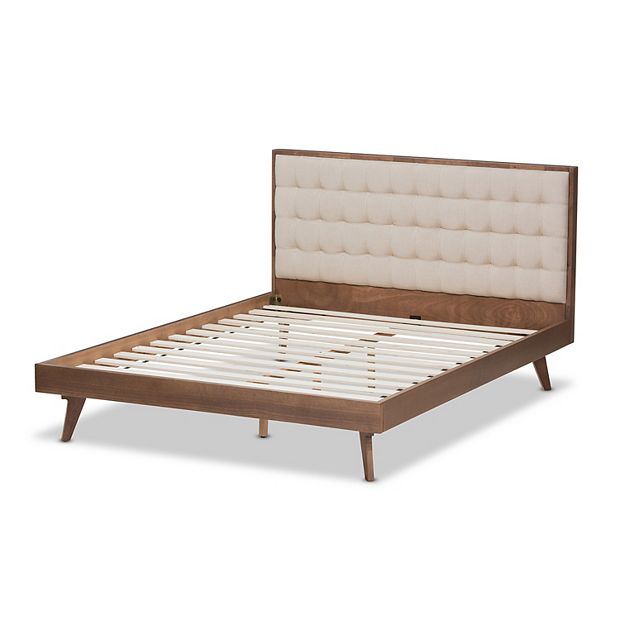 Baxton Studio Mid Century Beige Platform Bed