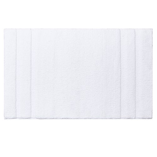 Madison Park Signature Stria Border Stripe Marshmallow Bath Rug