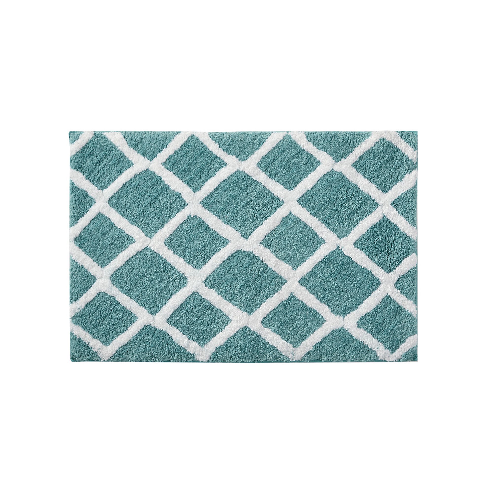 Madison Park Renu Reversible Tufted Boarder Geometric Bathroom Rug - 21 x