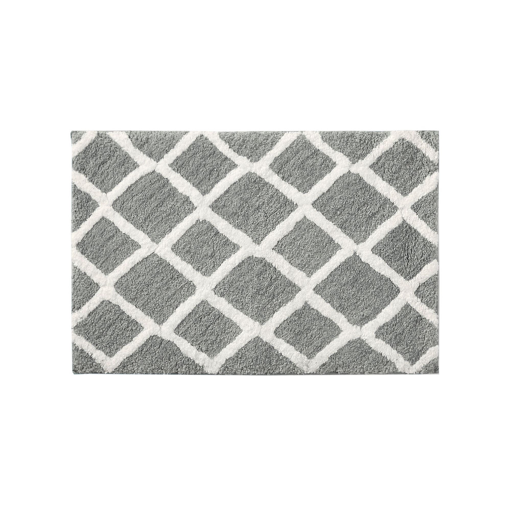 Madison Park Renu Reversible Tufted Boarder Geometric Bathroom Rug - 21 x