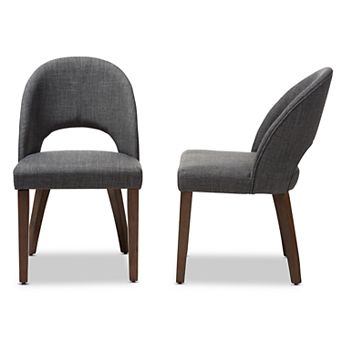 Baxton Studio Mid-Century Cut Out Back Dining Chair 2 pc Set