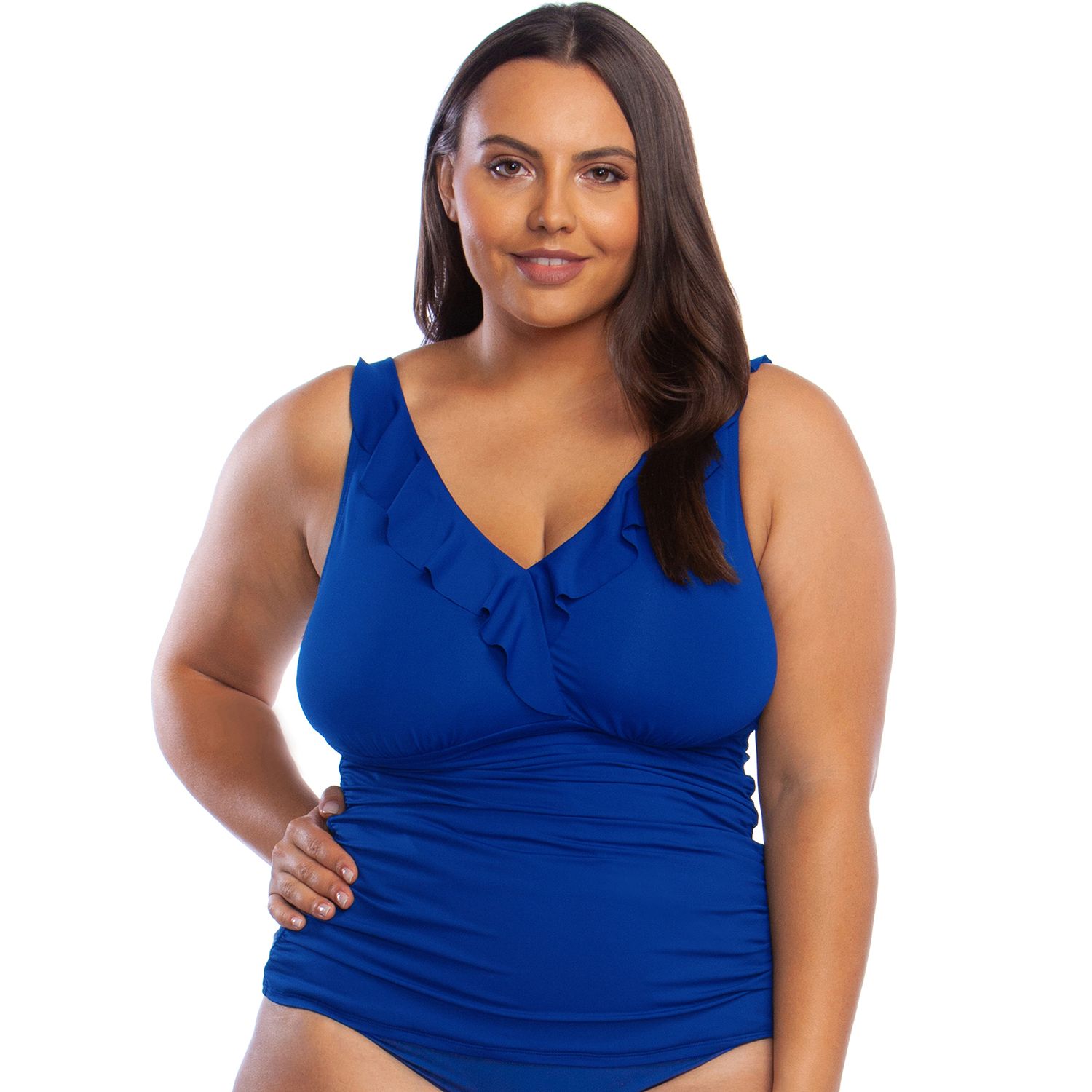 plus size ruffled tankini