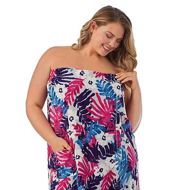 Plus Size Stan Herman Floral Terry Shower Wrap