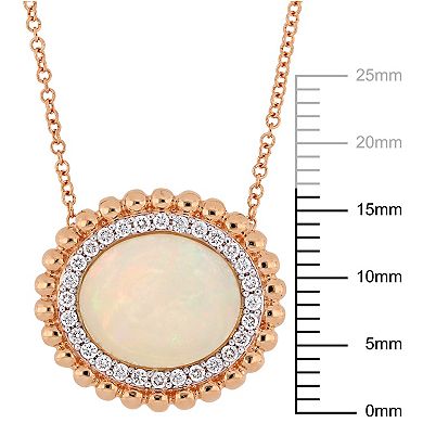 Stella Grace 14K 1/4-ct Diamond & Ethiopian Opal Necklace