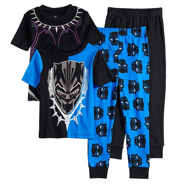 Black Panther Little/Big Boys 4pc Snug Fit Pajama Pant Set Size 4 6 8 10 
