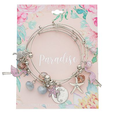 Paradise Charm Bangle Bracelet Set