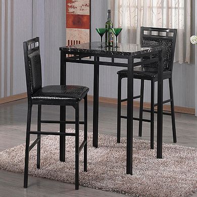 Home Source Amber Bistro Table & Counter Stool 3-piece Set
