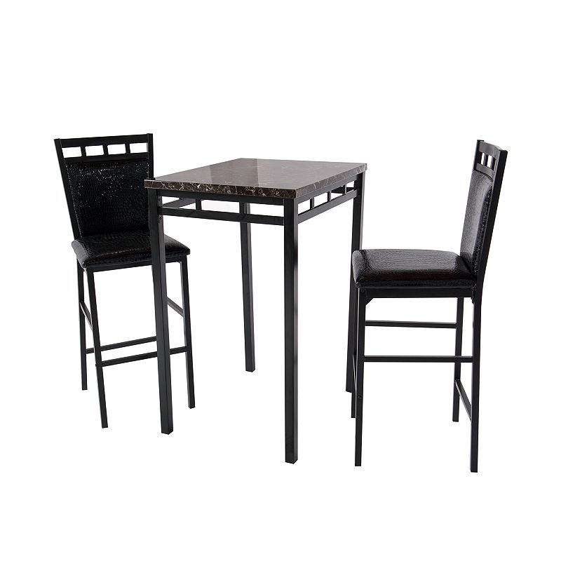 Home Source Amber Bistro Table & Counter Stool 3-piece Set, Multicolor