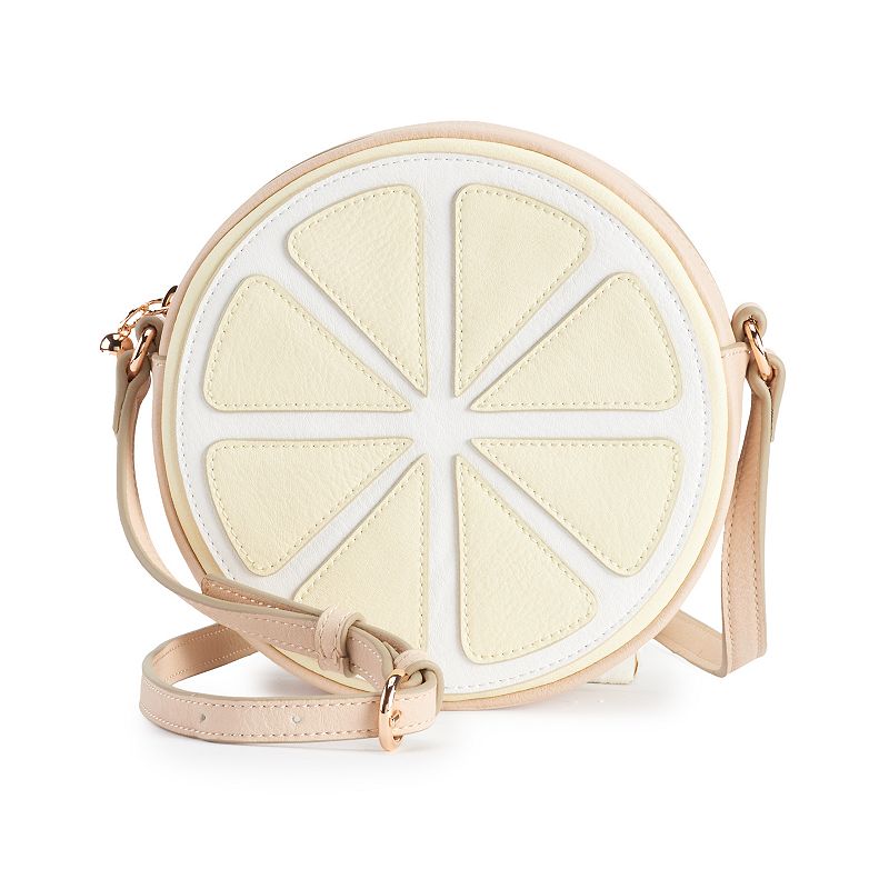 LC Lauren Conrad Round Lemon Crossbody Handbag, Med Beige