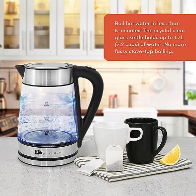 Elite Gourmet 1.7-Liter Glass Kettle