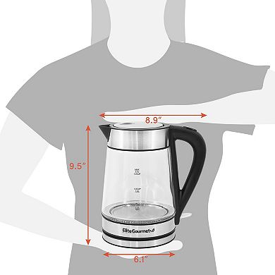 Elite Gourmet 1.7-Liter Glass Kettle