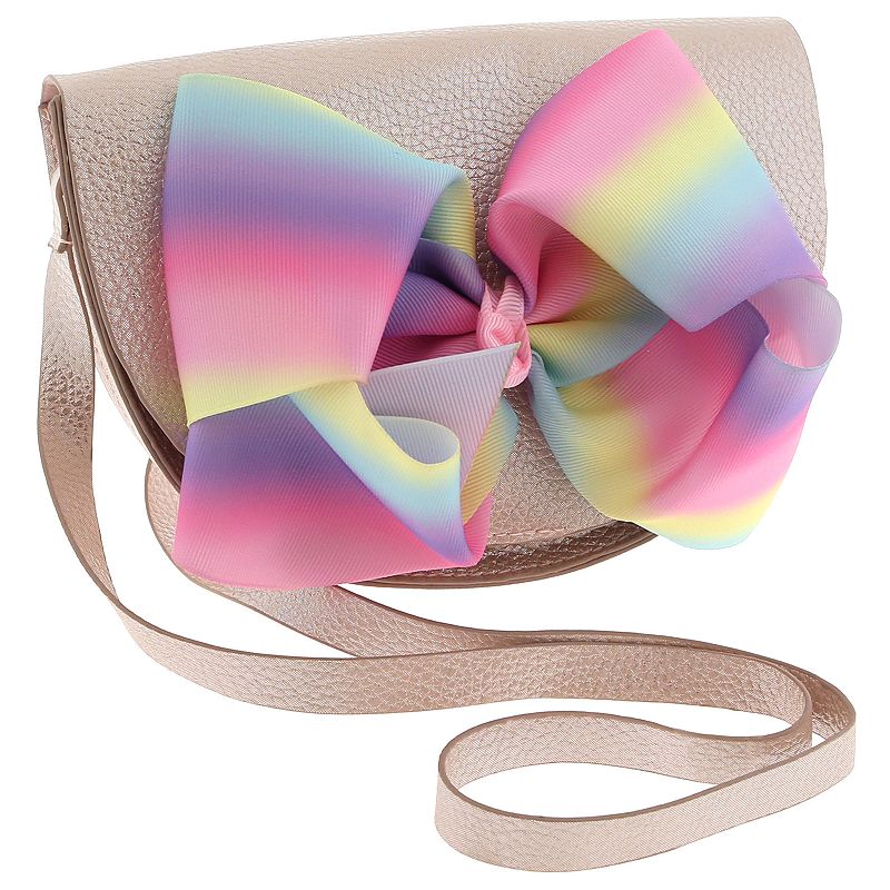 Elli by Capelli Shimmer Bow Crossbody Purse, Pink