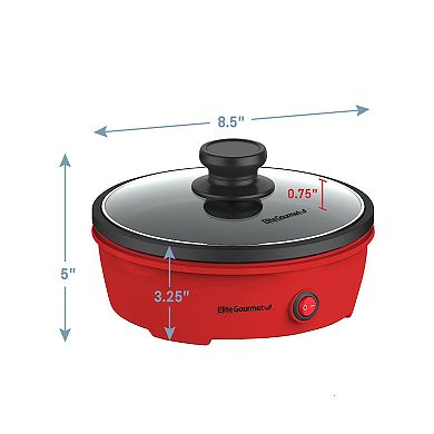 Elite Cuisine Mini Round Skillet with Glass Lid