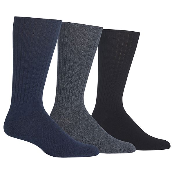 Men's Chaps 3-pack Classics Solid Ribbed Crew Socks