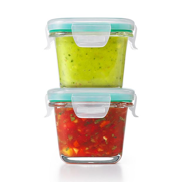 OXO Good Grips SmartSeal 4 oz. Clear Rectangular Glass Container with  Leakproof Snap-On Lid