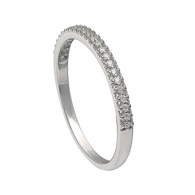 PRIMROSE Sterling Silver Cubic Zirconia Pave Band