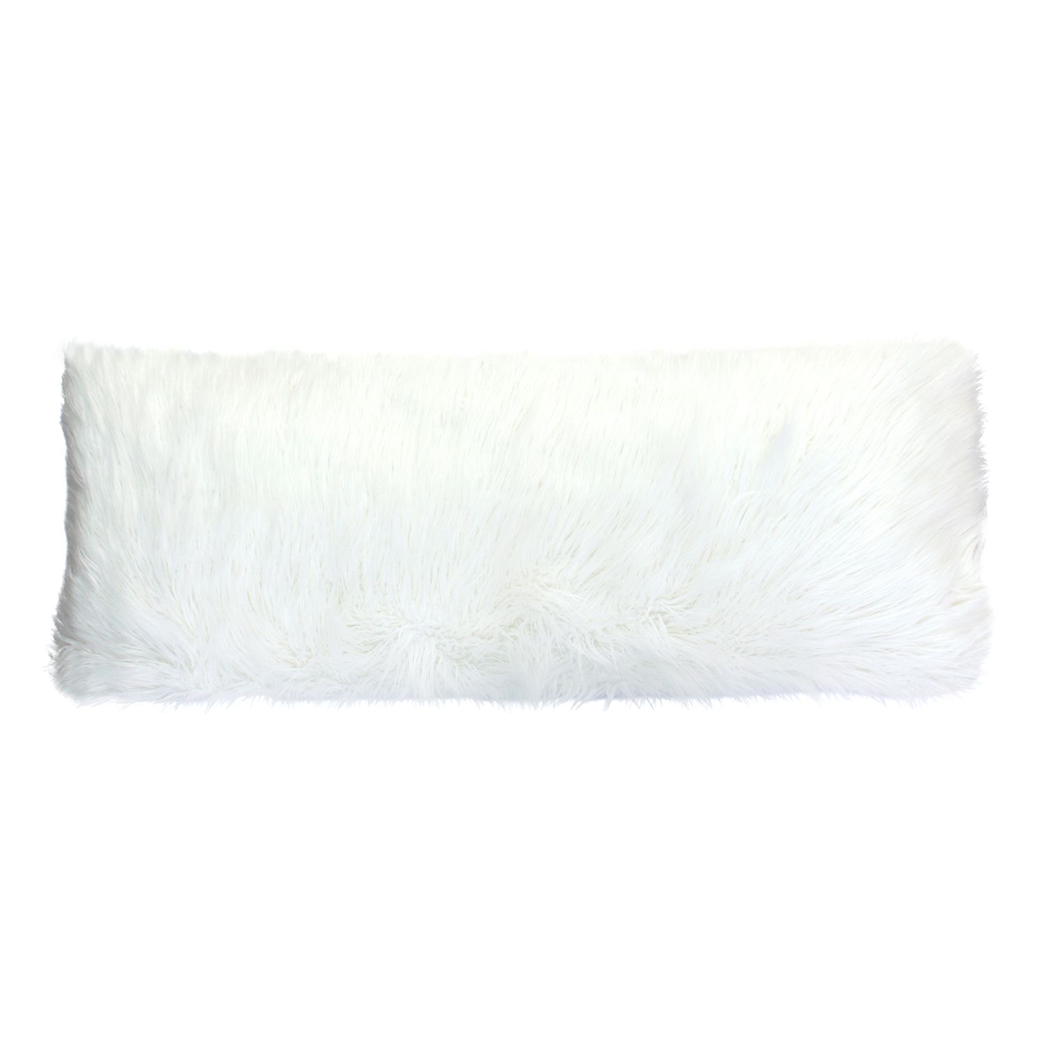 white fur body pillow