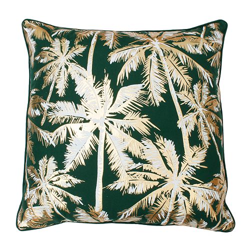 Thro By Marlo Lorenz Pokki Gold Foil Palm Tree Throw Pillow