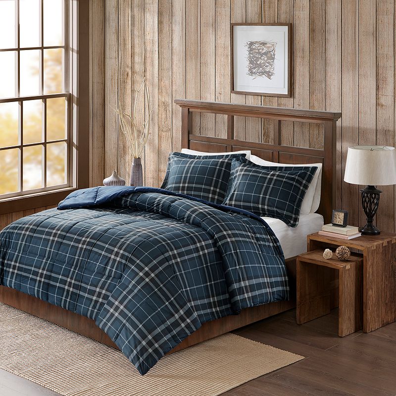 Woolrich Flint Down-Alternative Comforter Set, Blue, King