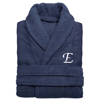 Linum Home Textiles Turkish Cotton Personalized Herringbone Weave Bathrobe