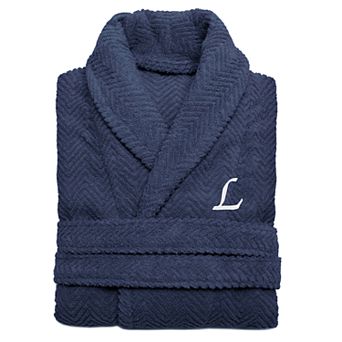 Linum Home Textiles Turkish Cotton Personalized Herringbone Weave Bathrobe