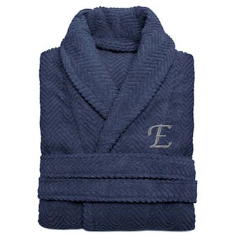 Linum Home Textiles Turkish Cotton Personalized Herringbone Weave Bathrobe
