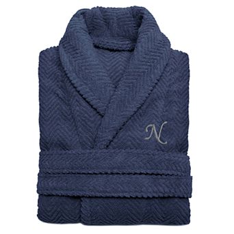 Linum Home Textiles Turkish Cotton Personalized Herringbone Weave Bathrobe