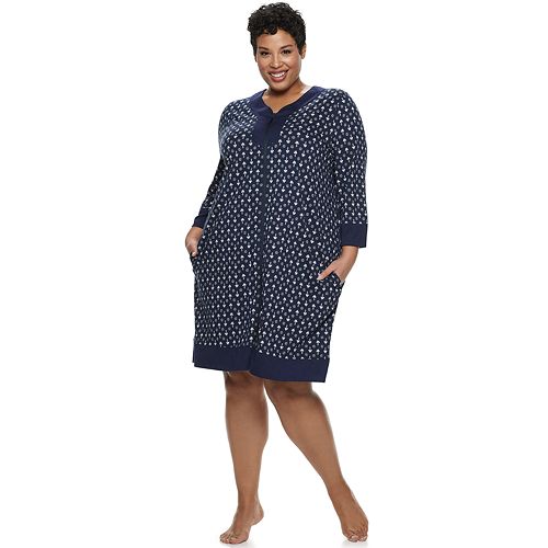 Plus Size Croft & Barrow® Zip-Front Robe